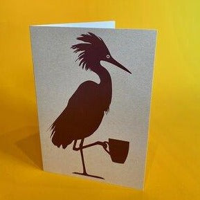 greeting card with egret logo