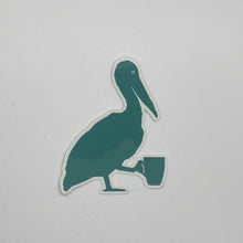 Load image into Gallery viewer, pelican holding a mug sticker
